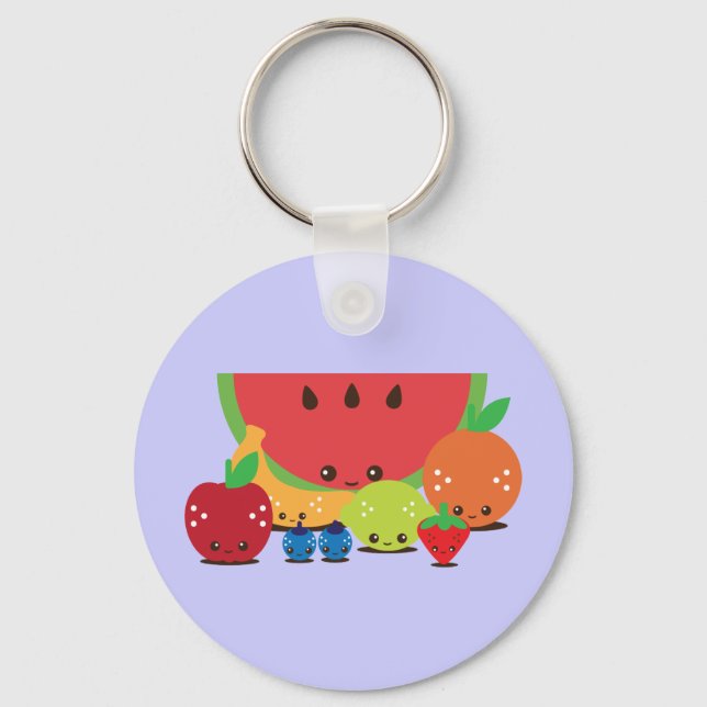 Porte-clés Groupe de fruits de Kawaii (Recto)