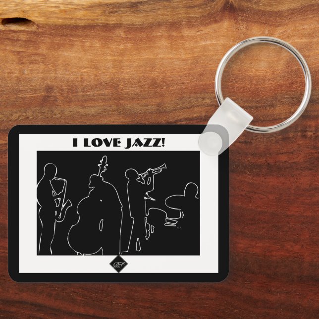 Porte-clés Groupe de Jazz J'aime le Jazz (Recto)