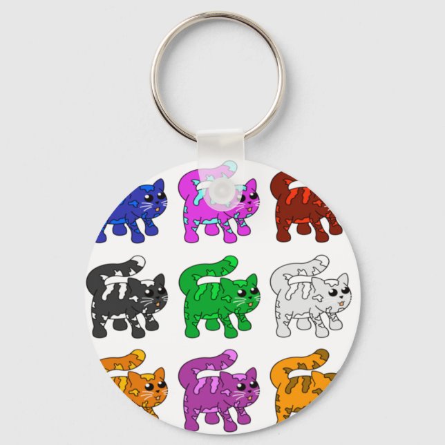 Porte-clés Groupe Motif Kitten de Noël (Recto)