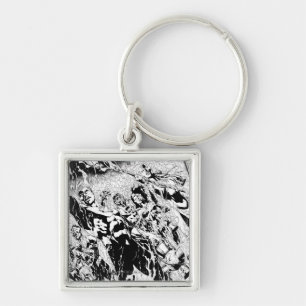 Porte-clés Groupe vert de lanterne