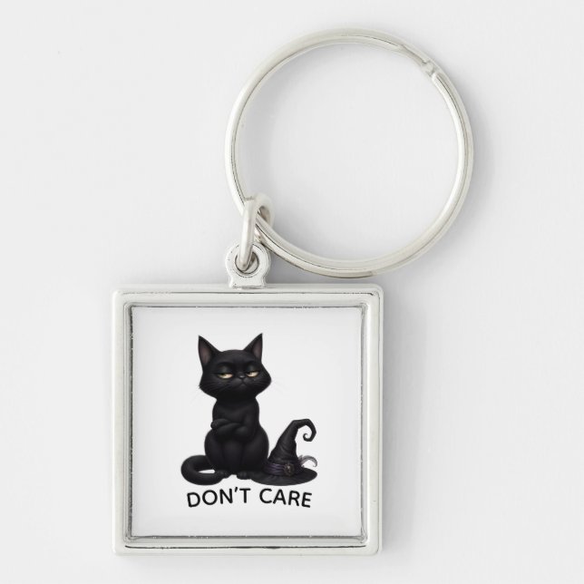 Porte-clés Grumpy Black Cat Halloween  (Devant)