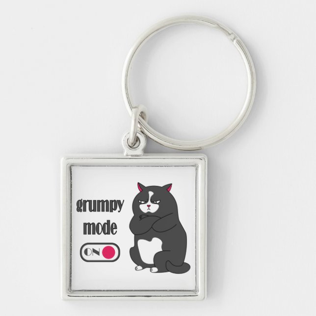 Porte-clés Grumpy mode on funny fat cat  (Devant)