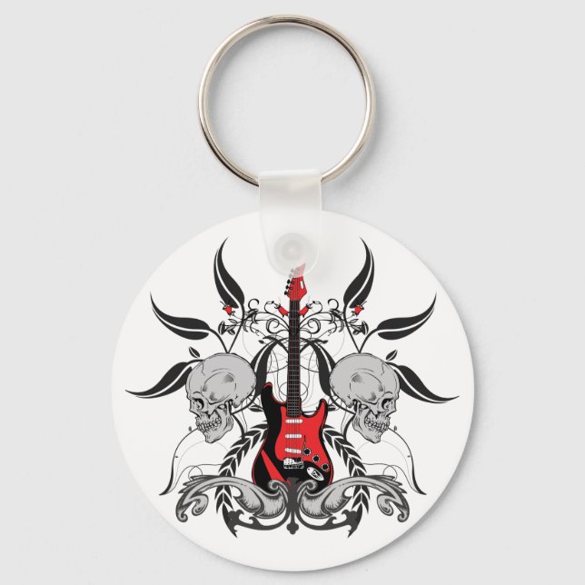 Porte-clés Grunge Guitare et Porte - clé crâne (Recto)
