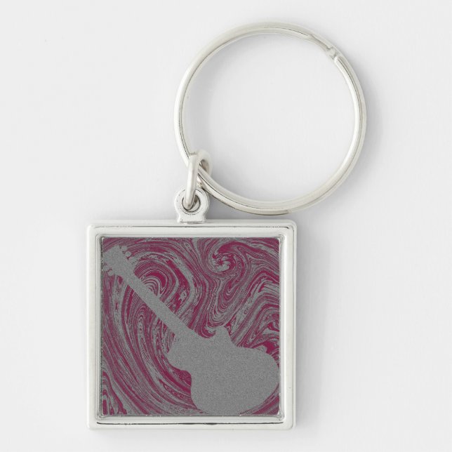 Porte-clés Grunge Guitare Porte - clé, Rose (Devant)