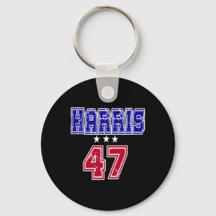 Porte-clés Grunge Kamala Harris 2024 Pour Président Numéro 47