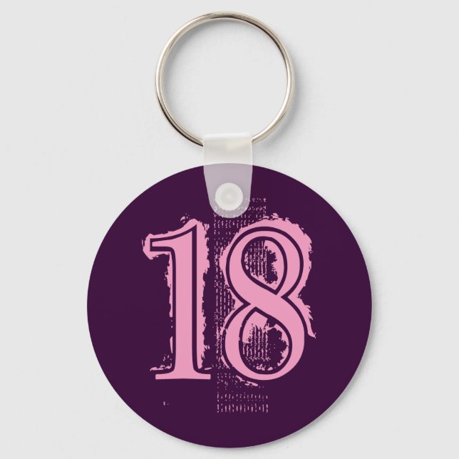 PORTE-CLÉS GRUNGE ROSE NUMÉRO 18 (Recto)