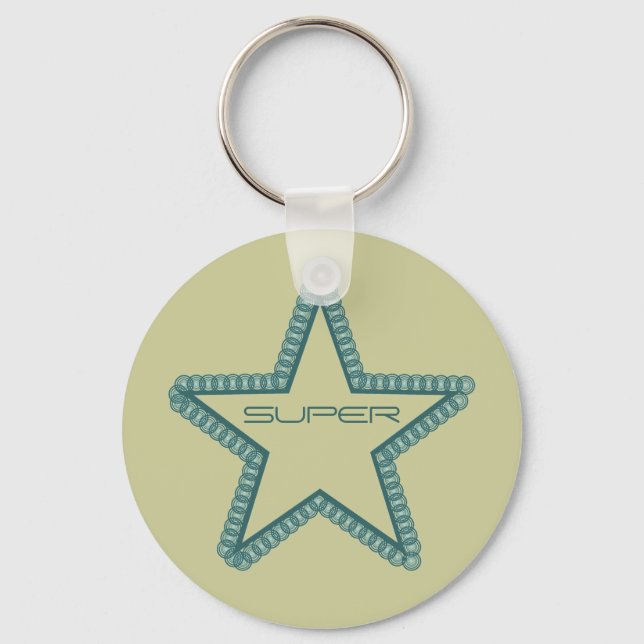 Porte-clés Grunge Superstar Porte - clé, Turquoise (Recto)