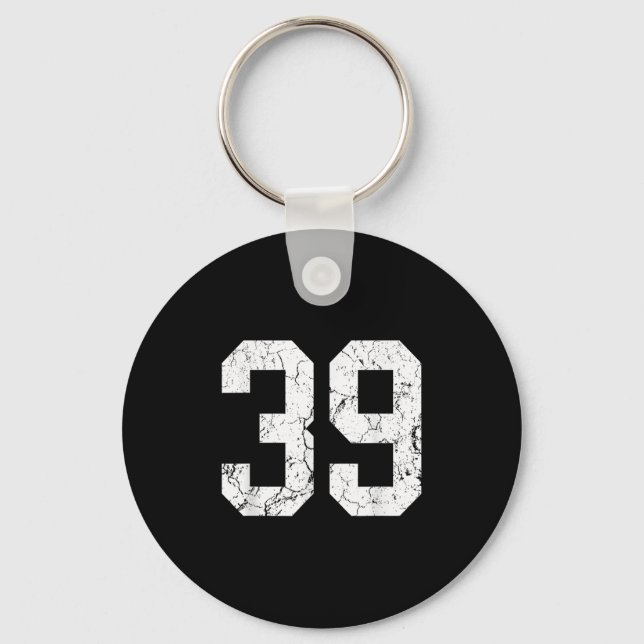 Porte-clés Grunge White Number Jersey Uniform Player Ventilat (Recto)