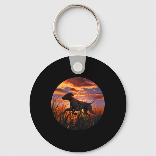 Porte-clés Gsp Pointeur Allemand À Brun Gsp Chiens De Chasse (Recto)