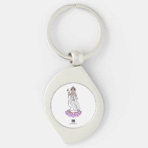 Porte-clés Guan Yin Bodhisattva sur Lotus Metal Porte - clé