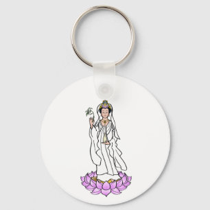 Porte-clés Guan Yin Bodhisattva sur Lotus Porte - clé