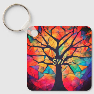 Porte-clés guérison géométrique coach yoga coloré ajouter let