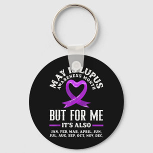 Porte-clés Guerrière du lupus Ruban violet Combattante du lup