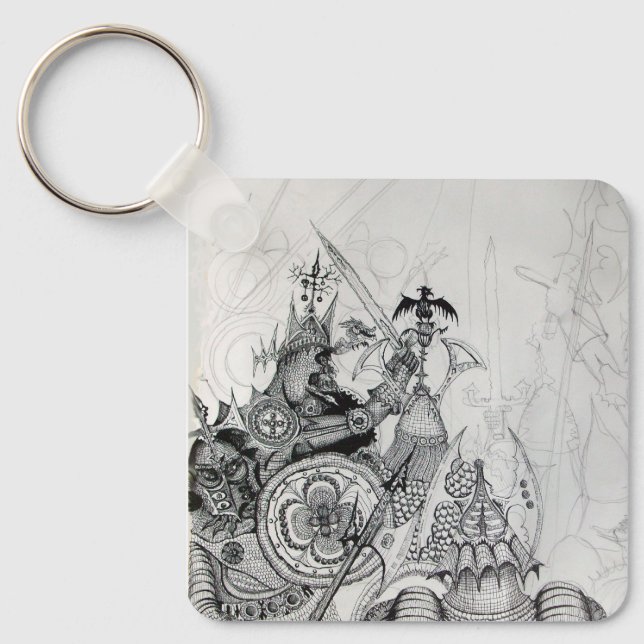 Porte-clés GUERRIERS GOTHIQUES, Chevaliers barbares, Imaginai (Recto)