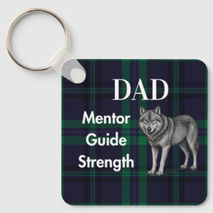 Porte-clés Guide du mentor pour papa Force & Cœur Loup carrea