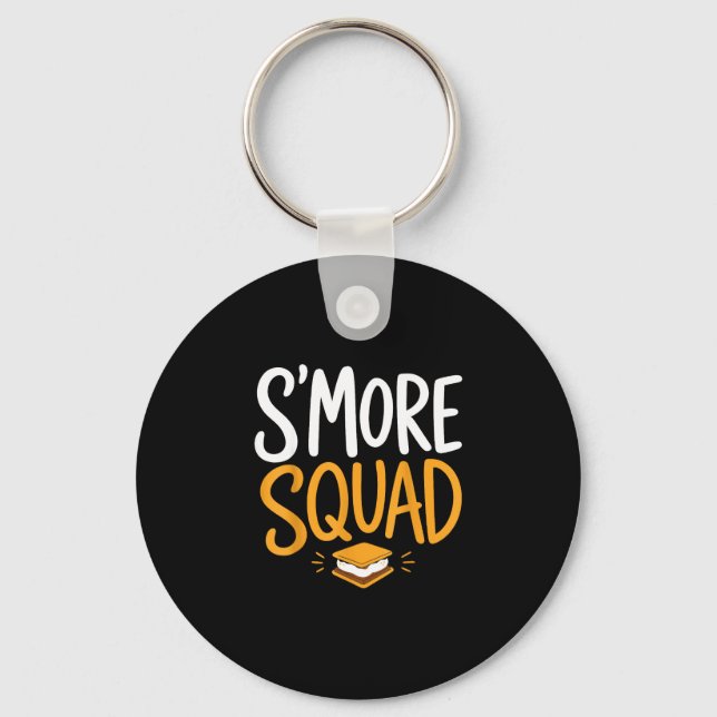 Porte-clés Guimauve feu de camp camping s'mores  (Recto)
