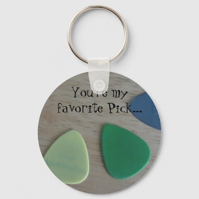 Porte-clés Guitar Picks with a Cute Saying (Recto)