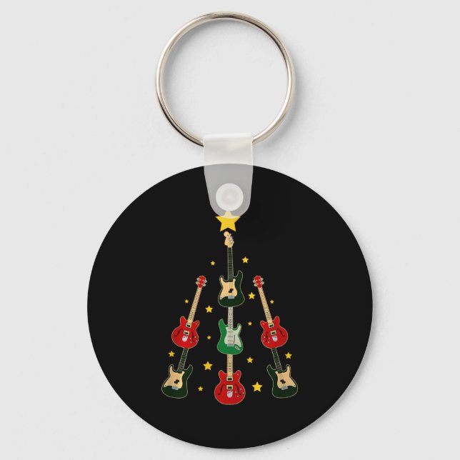 Porte-clés Guitar Xmas Tree Musical Guitar Lovers Guitarist C (Recto)