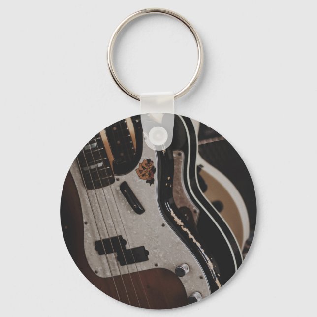 Porte-clés Guitare acoustique cool (Recto)