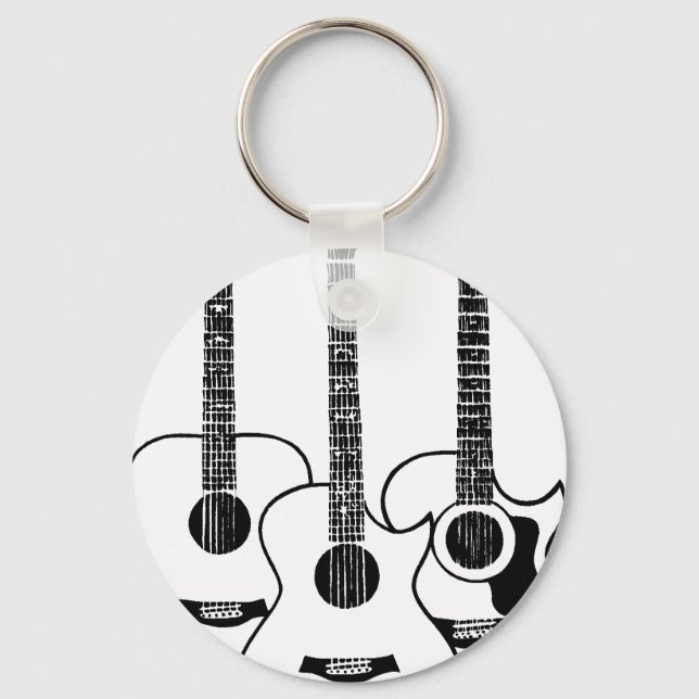 Porte-clés guitare acoustique simple (Recto)