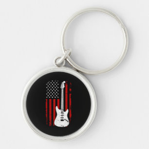 Porte-clés Guitare américain drapeau américain US lecteur de