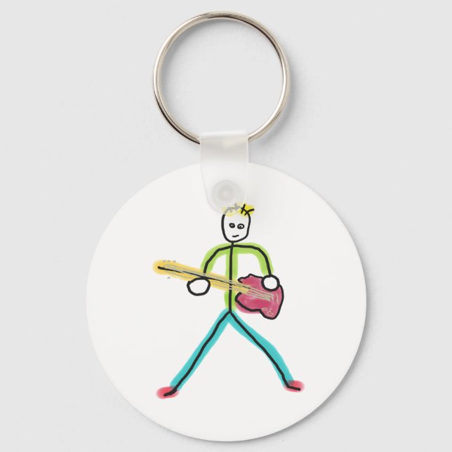 Porte-clés Guitare basse Stickman (Recto)