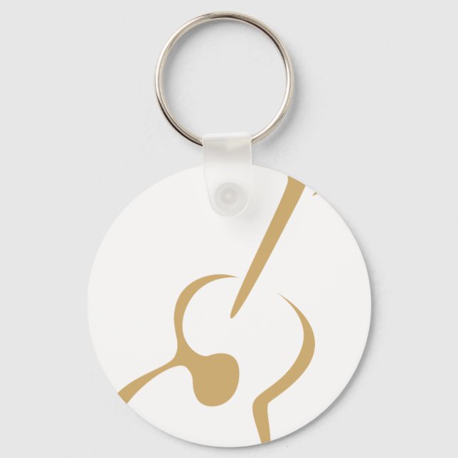 Porte-clés Guitare classique en style dessin de souhaits (Recto)