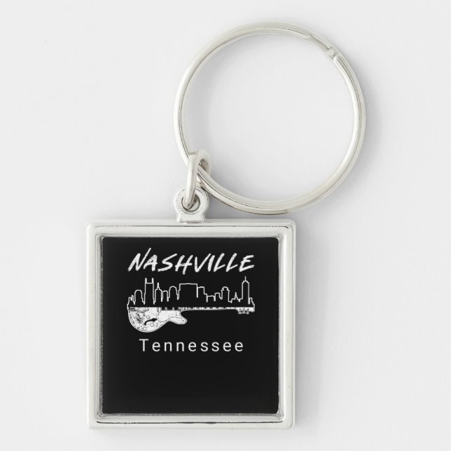 Porte-clés Guitare Country Music Souvenir Cadeau Nashville (Devant)
