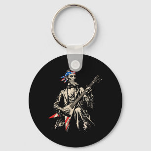 Porte-clés Guitare Rock Président Abraham Lincoln Patriotique