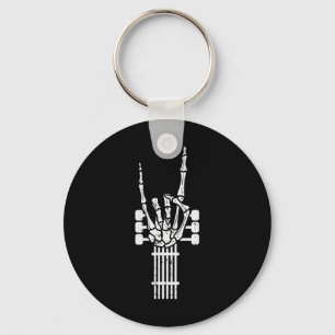 Porte-clés Guitare Skeleton Rock N Roll Rocker Sign Punk Hall