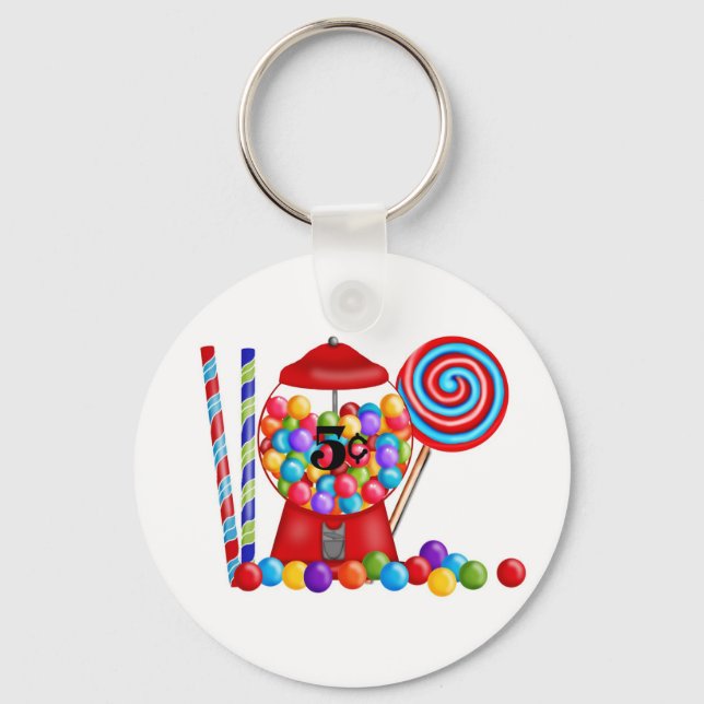 Porte-clés Gumball Machine Candy Lollipop (Recto)