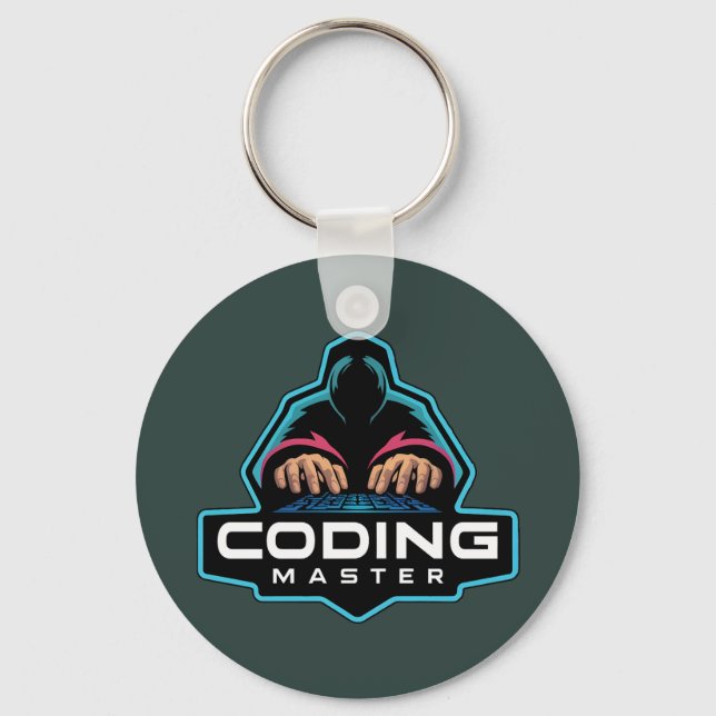Porte-clés Guru du codage cyber : Cadeaux technologiques (Recto)
