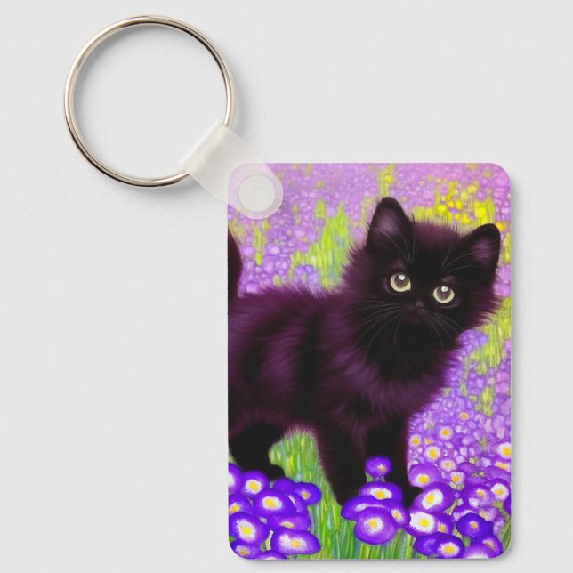 Porte-clés Gustav Klimt Black Kitten (Recto)