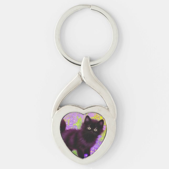Porte-clés Gustav Klimt Black Kitten (Devant)