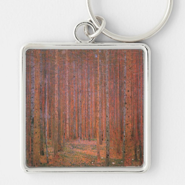 Porte-clés Gustav Klimt Fir Forêt Tannenwald Arbres rouges (Devant)