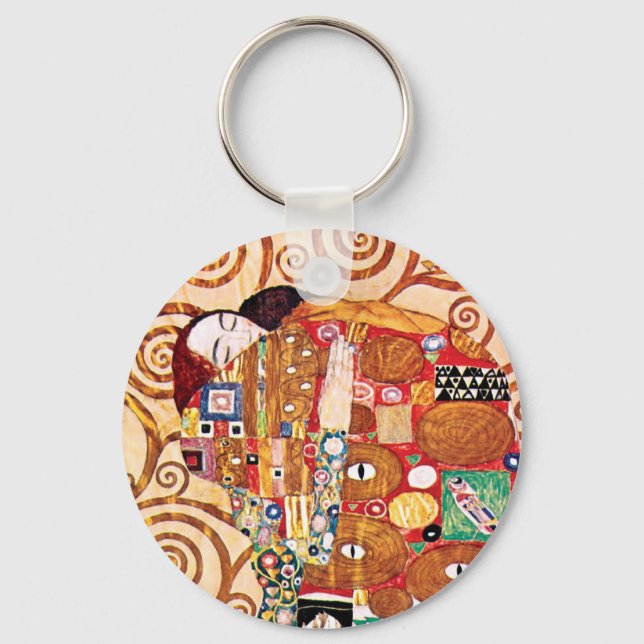 Porte-clés Gustav Klimt - Le Baiser - Peinture d'art fin (Recto)