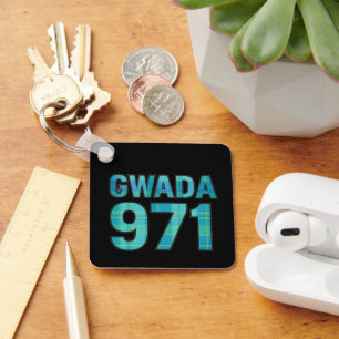 Porte-clés GWADA 971 Madras Caraïbes Fierté de la Guadeloupe