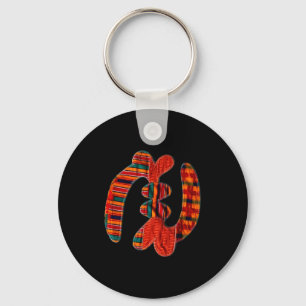 Porte-clés Gye Nyame - Symbole africain du tissu Kente Ghana