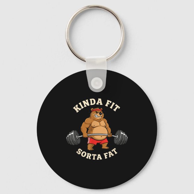Porte-clés Gym Dad Bod Werlifting Bear Weightlifting Men  (Recto)