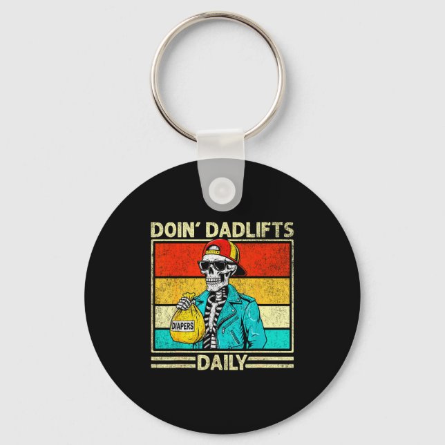 Porte-clés Gym Dad Doin' Dadlifts Daily Men Fathers Day Funny (Recto)