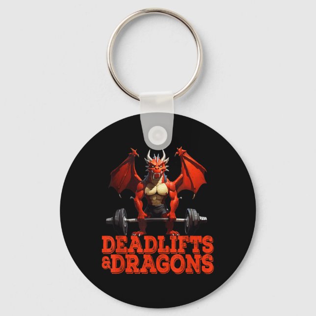 Porte-clés Gym Nerd Soulève Dragons RPG Workout (Recto)