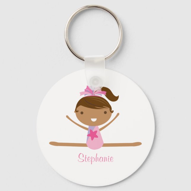 Porte-clés Gymnastique personnalisée diviser filles enfants p (Recto)