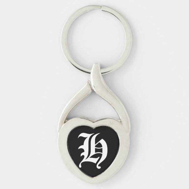 Porte-clés "H" Black Heart Keychain (Devant)