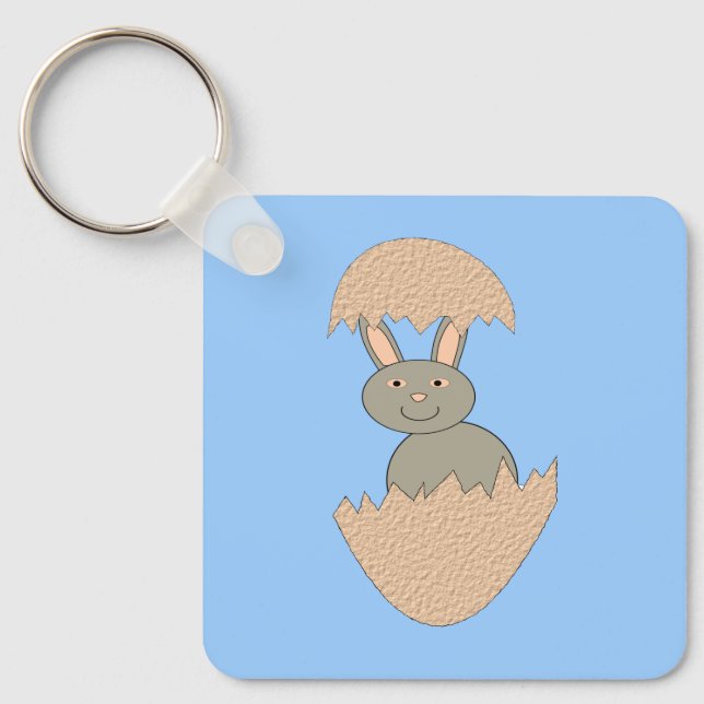 Porte-clés Hachage de lapin de l'oeuf bizarre personnalisé (Recto)