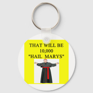 Porte-clés hail mary catholi fession blague