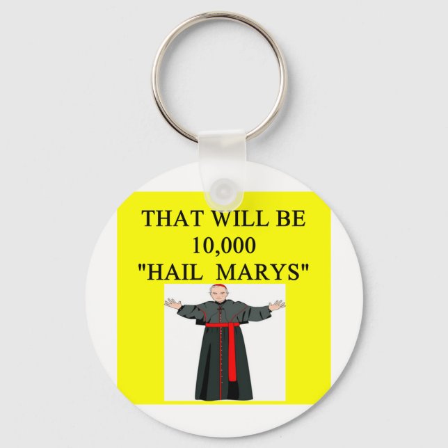 Porte-clés hail mary catholi fession blague (Recto)