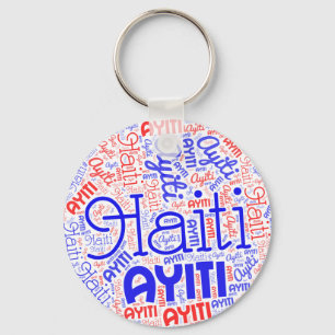 Porte-clés Haïti Ayiti Word Cloud