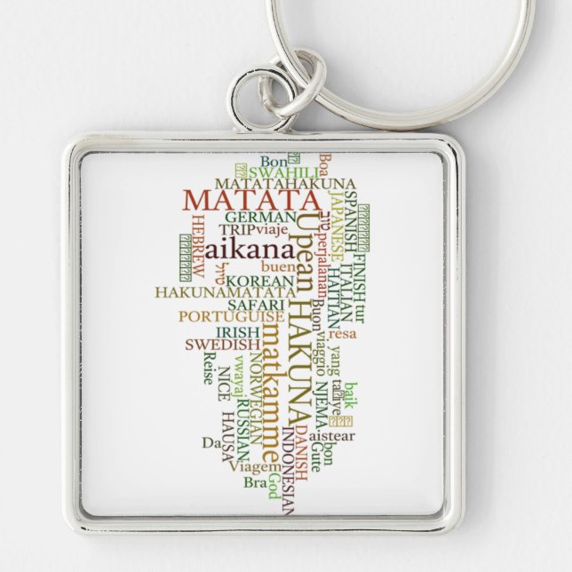 Porte-clés Hakuna Matata Global Word Cloud Art (Devant)