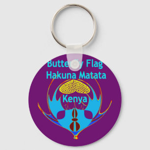 Porte-clés "Hakuna Matata Kenya" Papillon Art Imprimer/Graphi