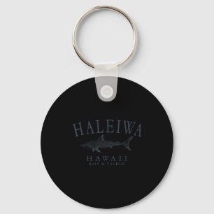 Porte-clés Haleiwa hawaii requin rétro ardoise art pêche